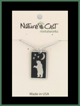 Necklace Dangle Rectangle Dancing Bear Under the Stars