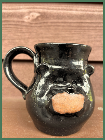 Handmade Pottery Mug - Black Bear