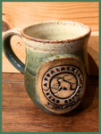 Handmade Pottery Mug - BlueGreen Glaze With ABR Logo