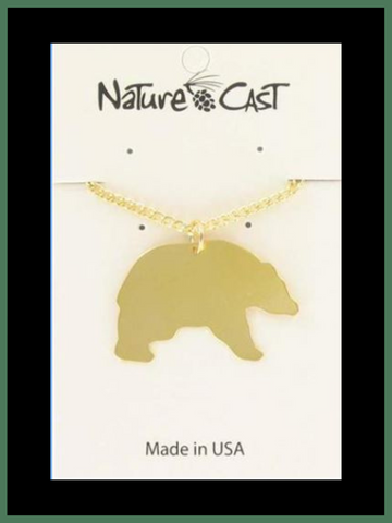 Necklace Dangle Gold Bear