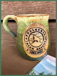 Handmade Pottery Mug - BlueGreen Glaze With ABR Logo