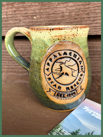 Handmade Pottery Mug - BlueGreen Glaze With ABR Logo